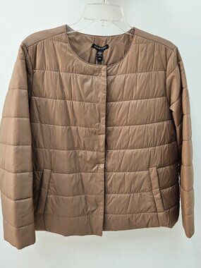 Eileen Fisher Round Neck Quilted Jacket